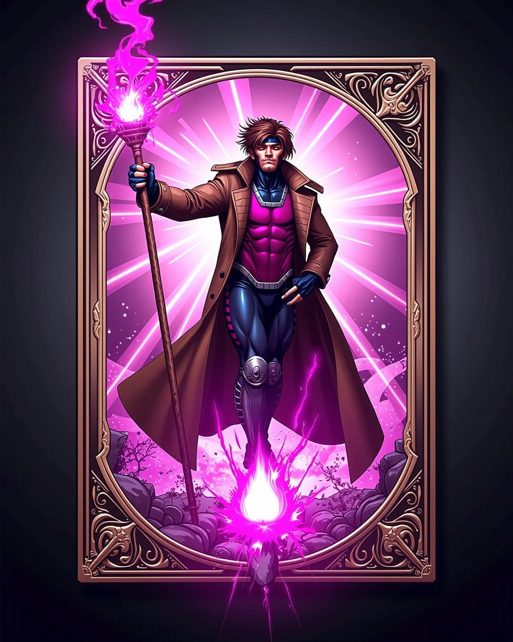 Gambit aiai-G4mb1t collectible ccg card, foil effect