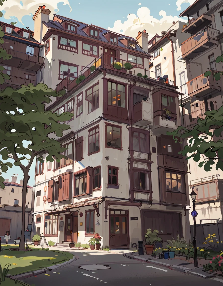 best quality,masterpiece,highly detailed,ultra-detailed,
  <lora:cosy_punkcity:1.4>
 1house, scenery, outdoors, building bauhaus  leyendecker