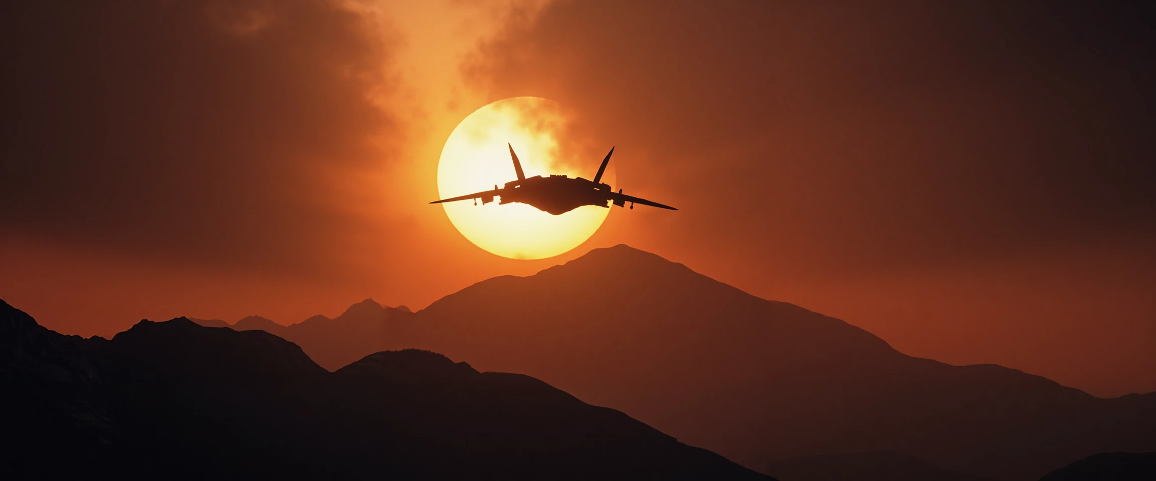 cinematic shot of an eclipse at dawn, backlight