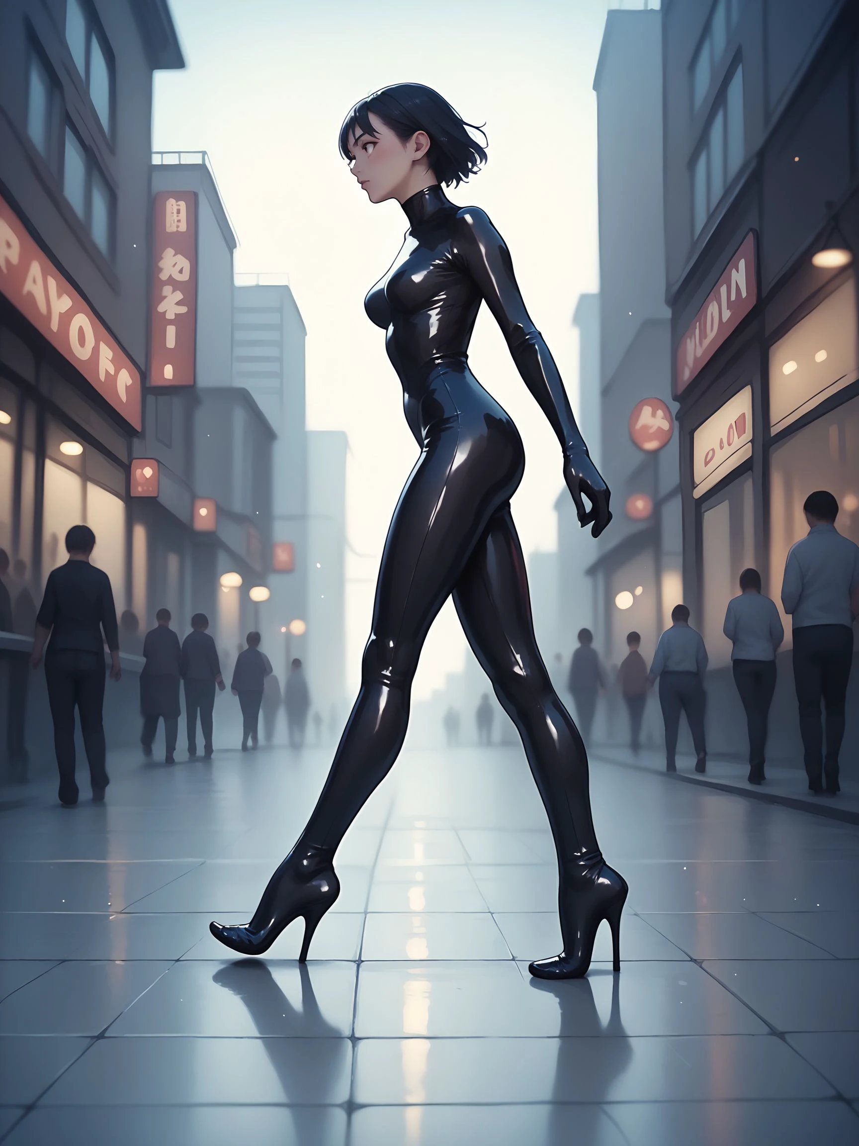 score_9_up, score_8_up, score_7_up, anime
a girl walking  in a crowded city, from side,
<lora:heelfeet-ponyxl-v1a:0.7>, h33lfeet,  heels, foot focus, latex outfit,