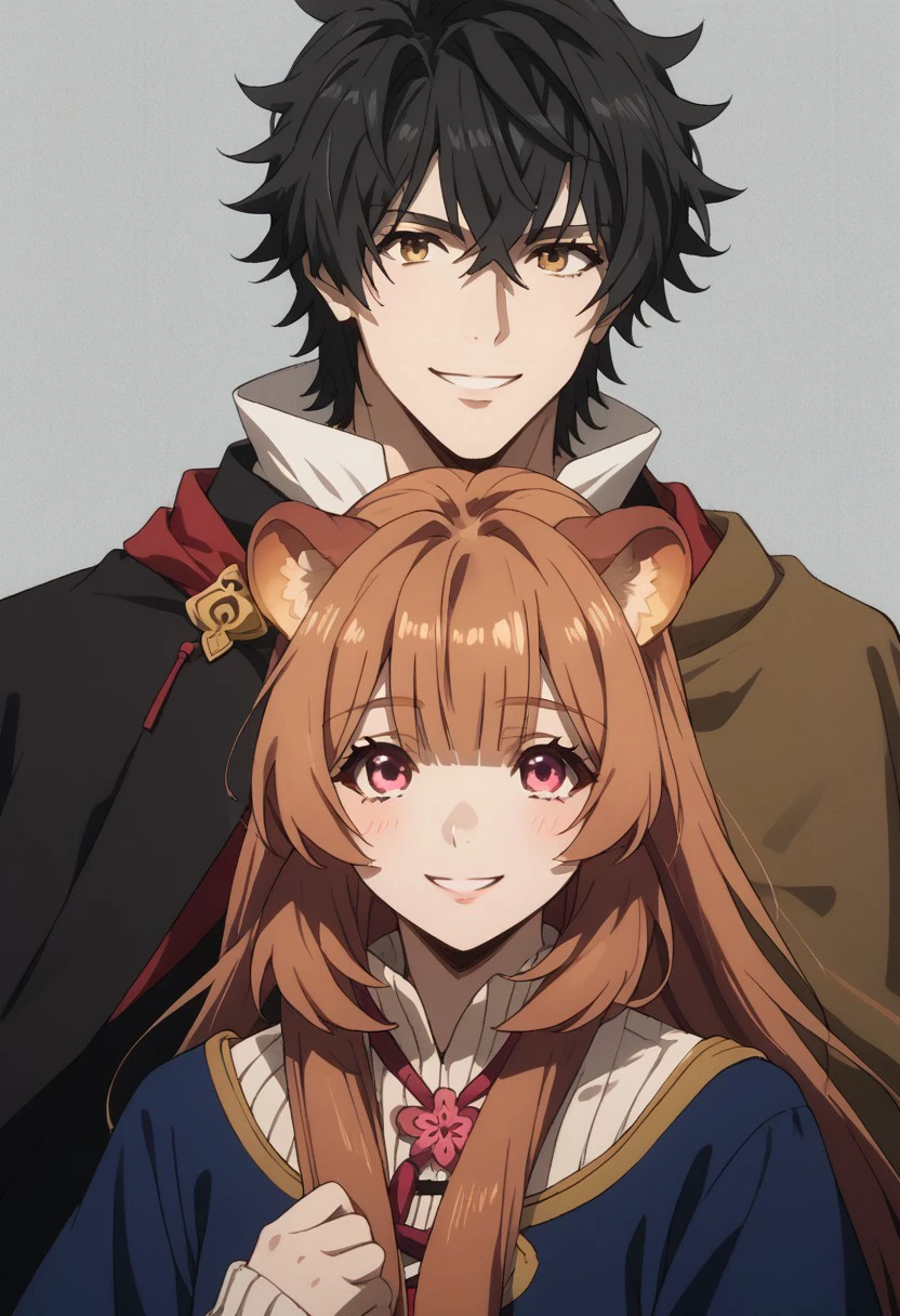 score_9, score_8_up, score_7_up, source_anime, rating_safe, NaofumiSH, 1boy, couple focus, raphtalia, 1girl, female child, smile,