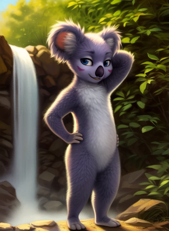 High quality, 8K, by kenket, by swaybat, by reysi, by Zackary911, by hyattlen, by teranen, by fumiko, by Pixelsketcher, by Bayard Wu, by Einshelm, by Kilinah, by Hioshiru, by fluff-kevlar, by Dimwitdog, Furry, Anthro, solo, ((australian shepard)), ((female)), (), ((young)), ((fluffy tail)), floppy ears, ears down, short white hair, breasts, short, chest fluff, ribs, one piece swimsuit, embroidery, butt, rear, back, playful, happy, laughing, dynamic pose, eyes closed, erotic
