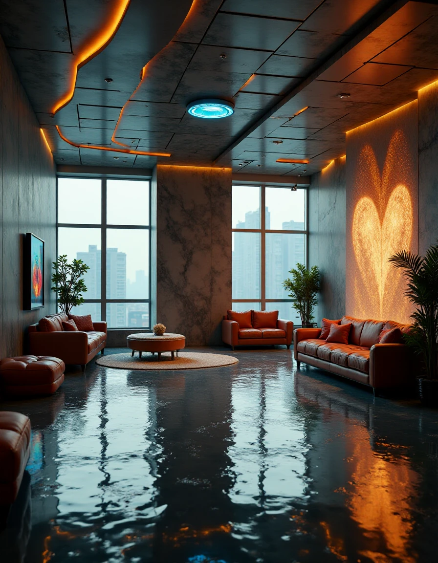 interior of a modern apartment in sci-fi style  <lora:vatoko_hearts:1>