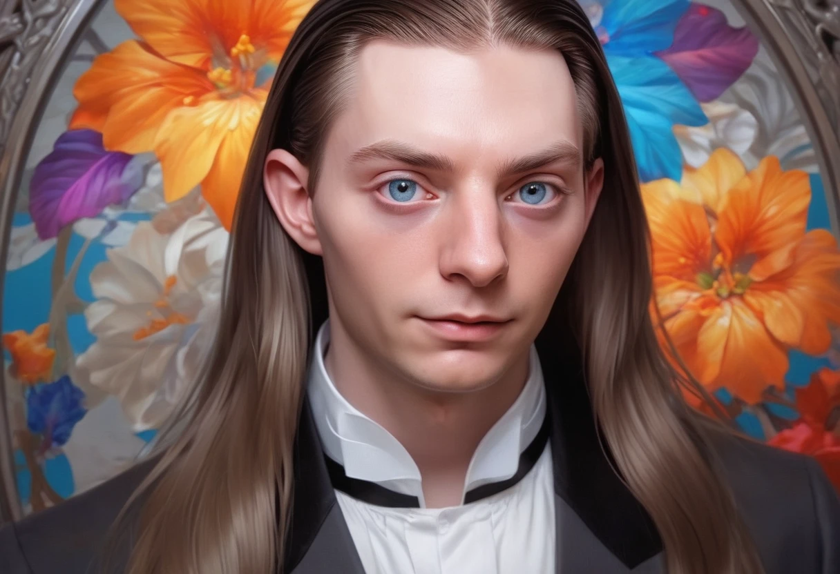 reviewbrah,man, fullbody, colorful, healing eyes, long hair, healing eyes, silver, highly detailed, digital painting, artstation, concept art, smooth, sharp focus, illustration, art by artgerm and greg rutkowski and alphonse mucha<lora:Reviewbrah SDXL:0.8>