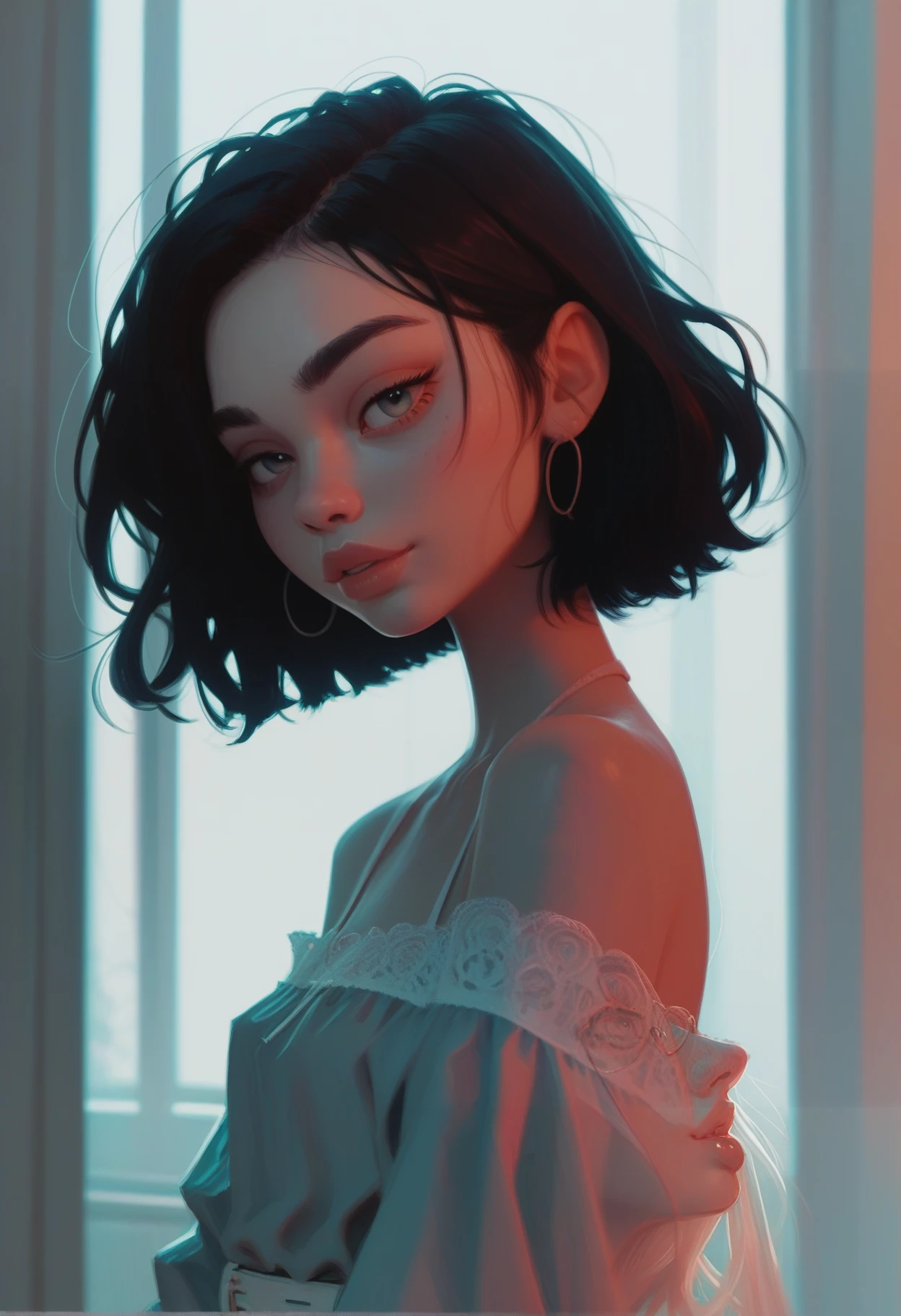 score_9, score_8_up, score_7_up, score_6_up, 1girl, petite, 18yo, cute face, skinny, seductive, lower body, spotlight, night