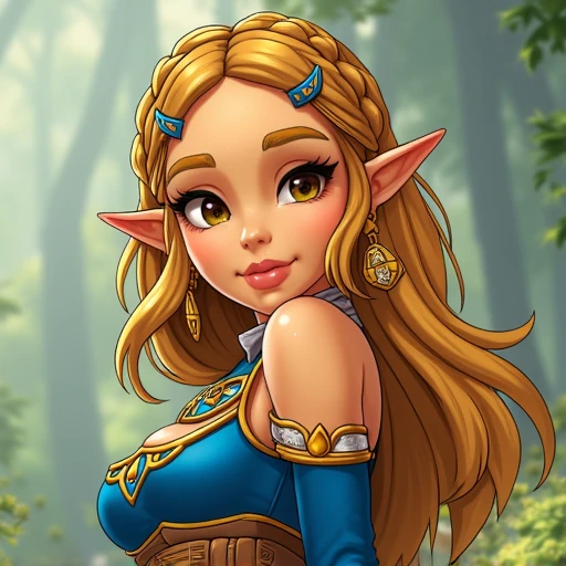 zelda, a cartoon picture of a woman with a big ass