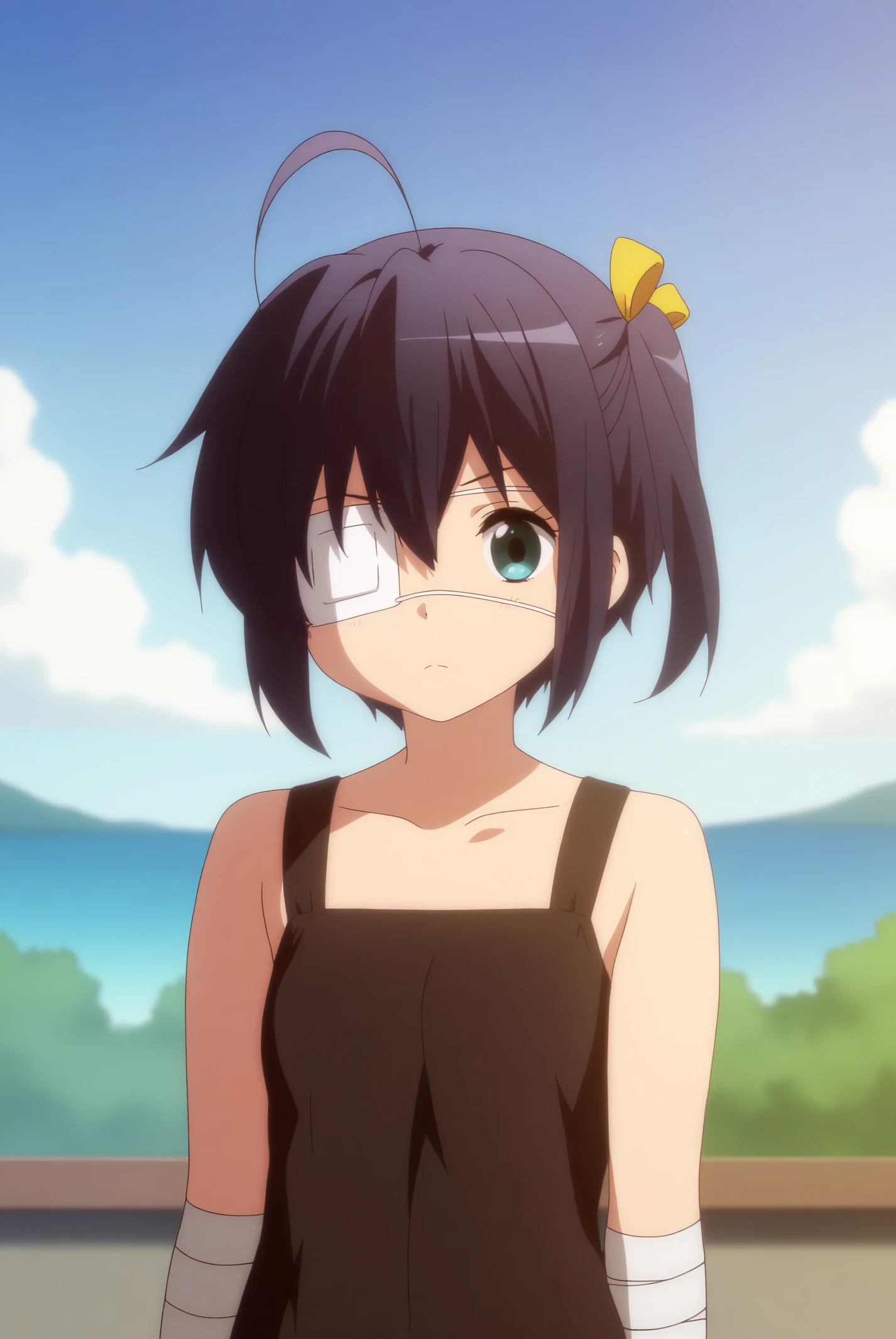 Rikka_Takanashi, solo, eyepatch <lora:chuunibyou_demo_koi_ga_shitai-Rikka_Takanashi-PDXL:0.8>