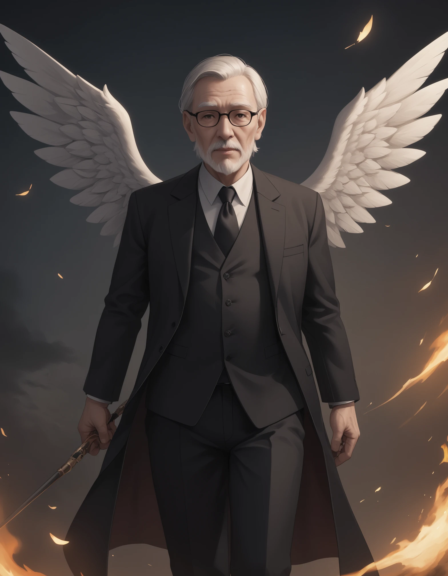 an old man with wings