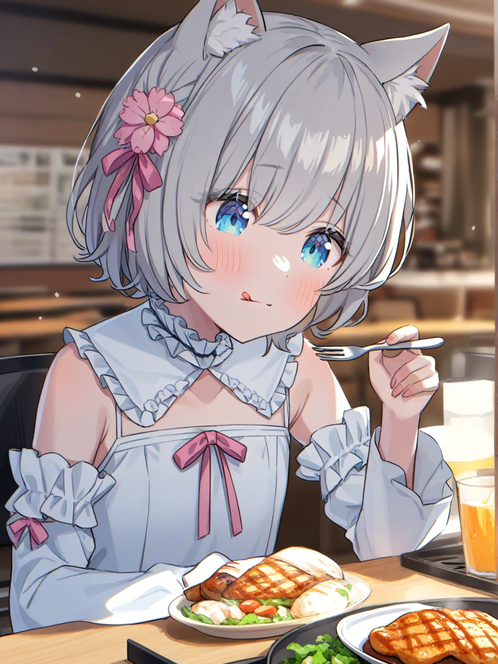 Cute little girl s top-quality masterpiece Normal five fingers Lustrous hair Maid café clerk