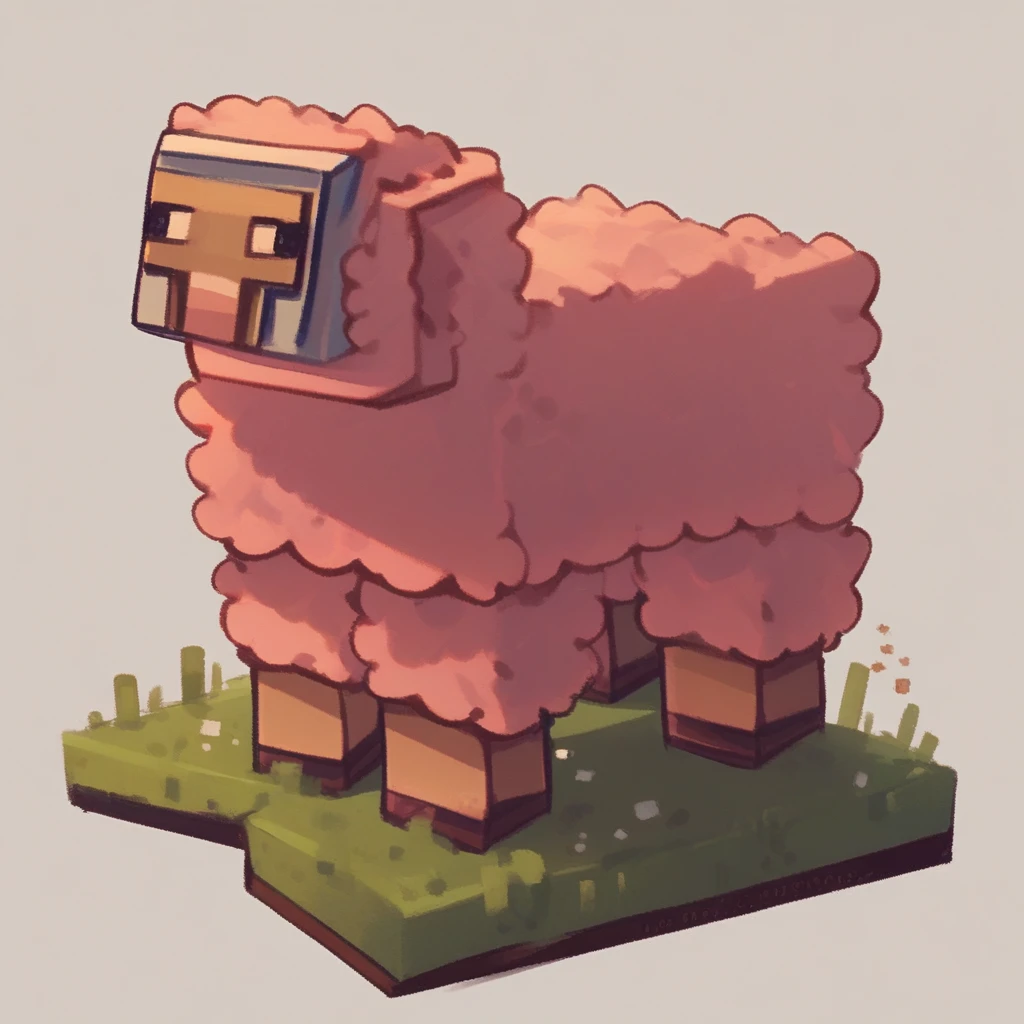 score_9_up, score_8_up, score_7_up, source_furry, minecraft sheep, sheep, park