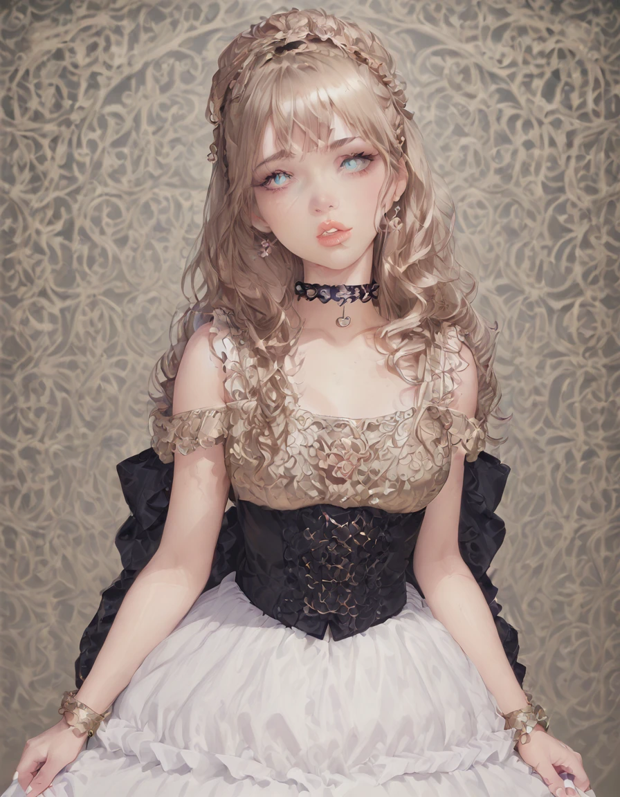 <lora:DecorativeStyle_FORPONY:1>destyle, 1girl, solo, choker, parted lips, dress