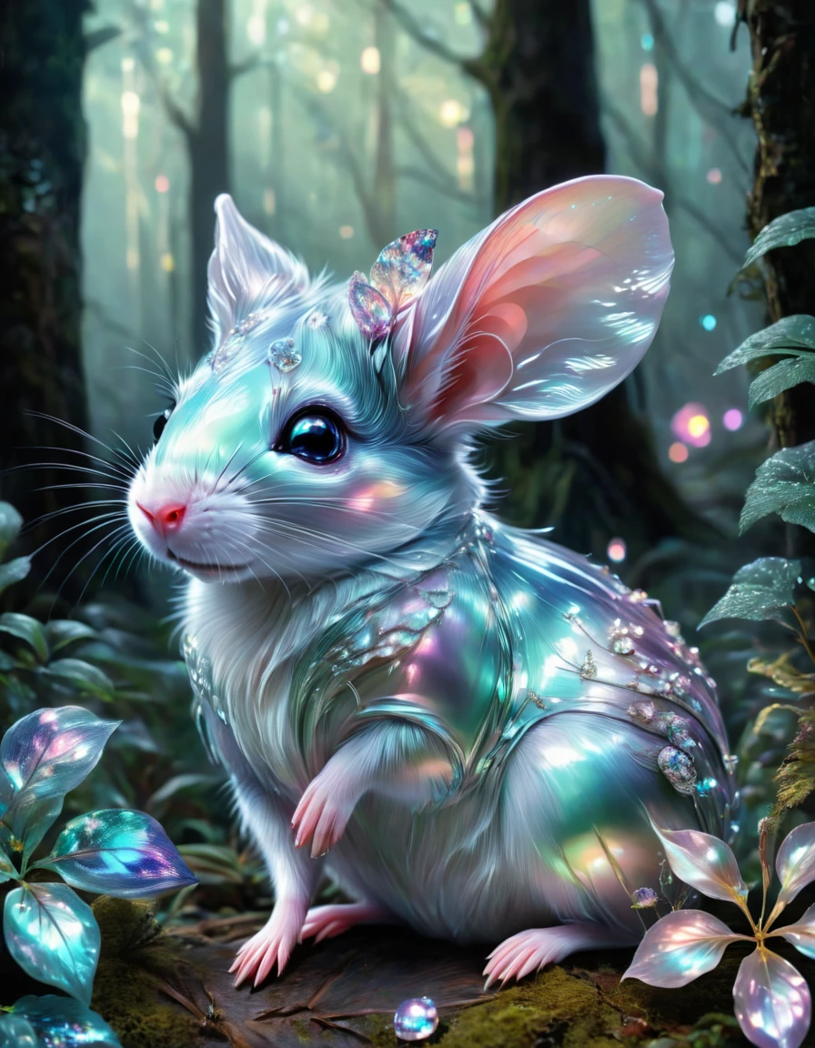 novuschroma84 style iridescent deermouse in a forest  <lora:novuschroma84 style:1>  <lora:FaeTastic Details:1>