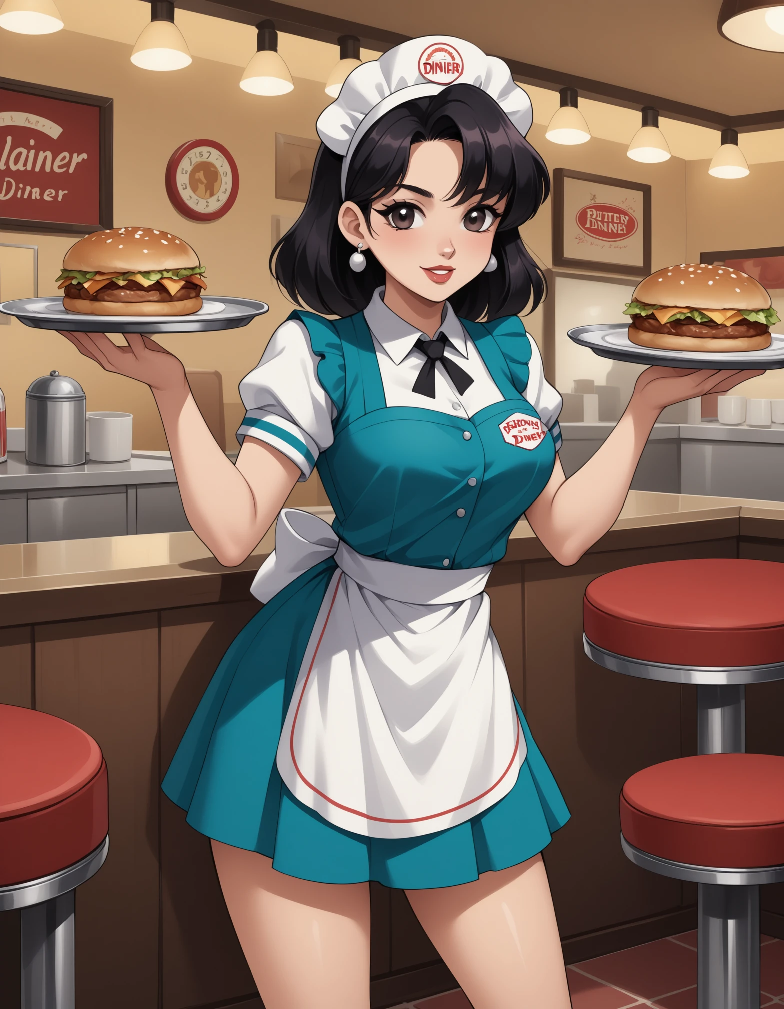 waitress, retro diner