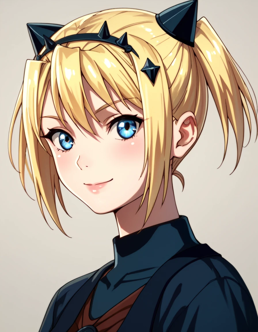 score_9, score_8_up, score_7_up, score_6_up, score_5_up, score_4_up, source_anime  <lora:PeterGrillPhilosophersTime:1>, soft smile, portrait Lucy, short hair, blue eyes, blonde hair, hair ornament, short twintails,