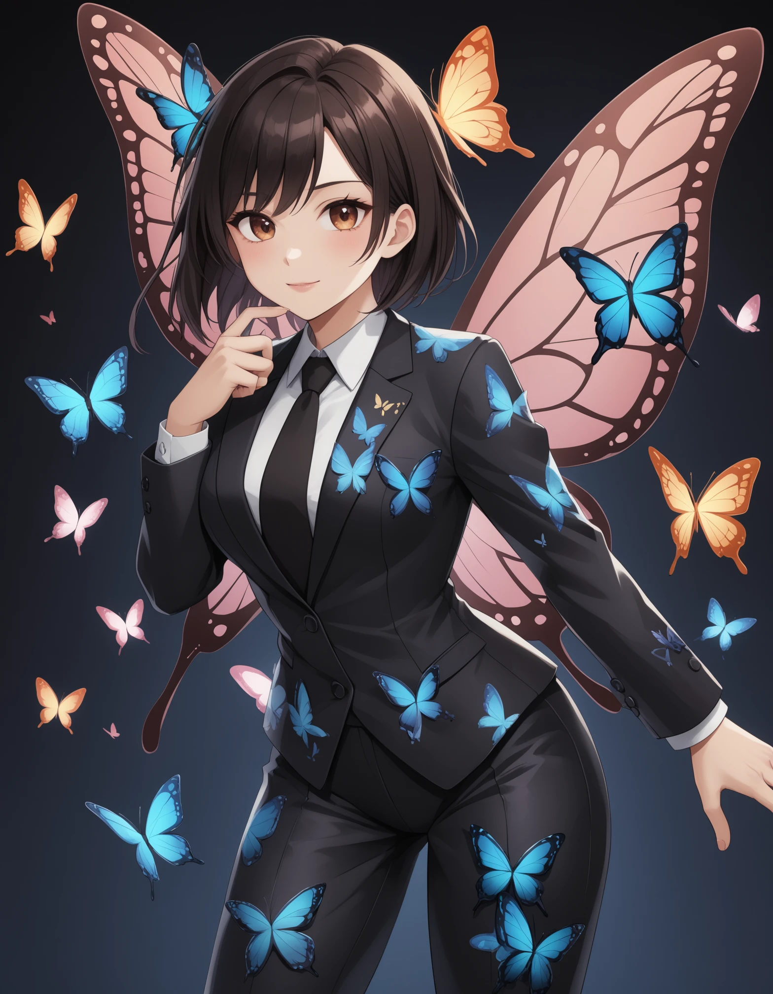 butterfly print suit