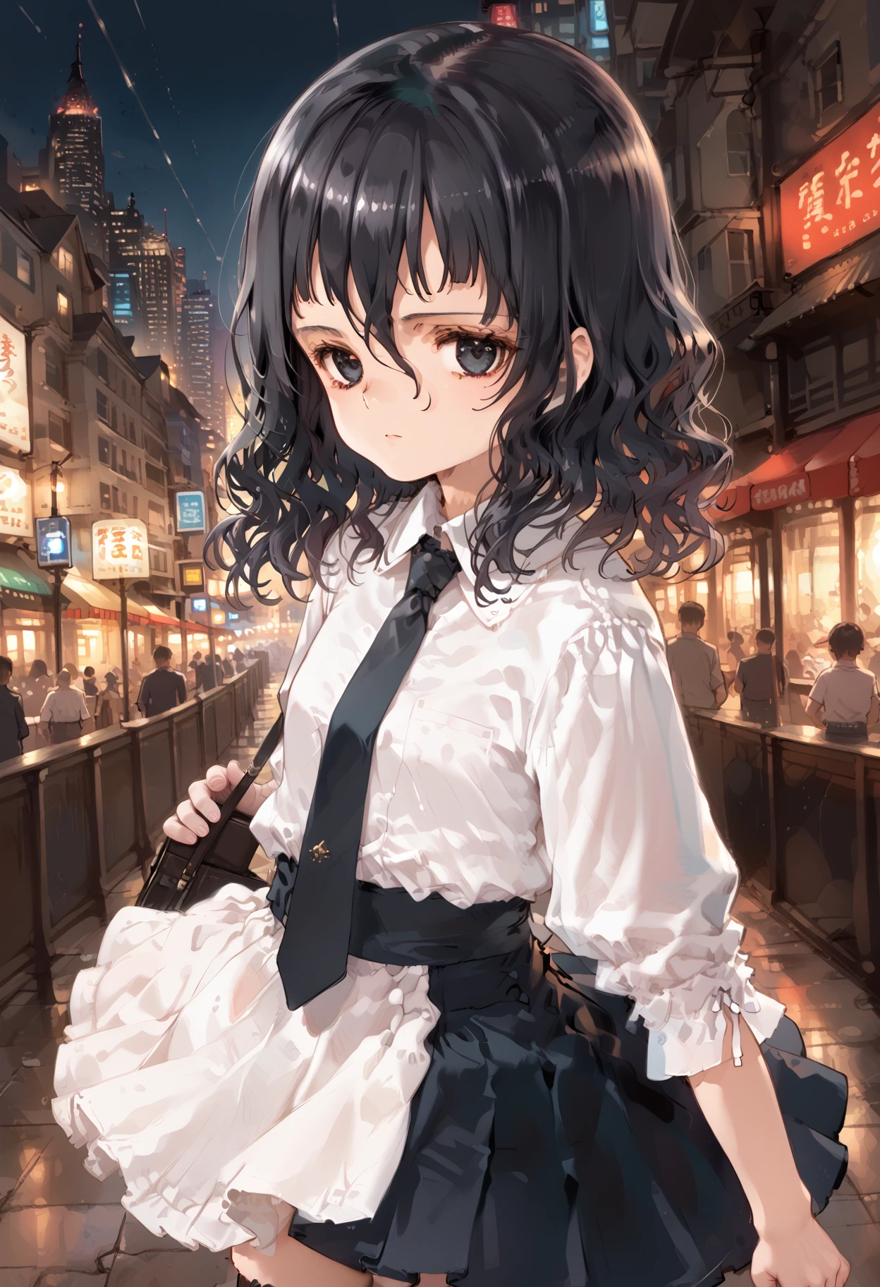 score_9,score_8_up,score_7_up,source_anime BREAK masterpiece,best quality,very aesthetic,absurdres,1girl,
<lora:thouka_p_v1.1:1>,thouka,black eyes,black hair,hair between eyes,white blouse,black tie,gray pencil skirt,black_thighhighs,loafers,<lora:Fixhands_anime_bdsqlsz_V1:1>,looking_at_viewer,standing,expressionless,face_focus,Skyscraper,city,upper_body,, masterpiece,best quality, very aesthetic, absurdres, ultra detailed, high resolution, 4k, extremely detailed CG,