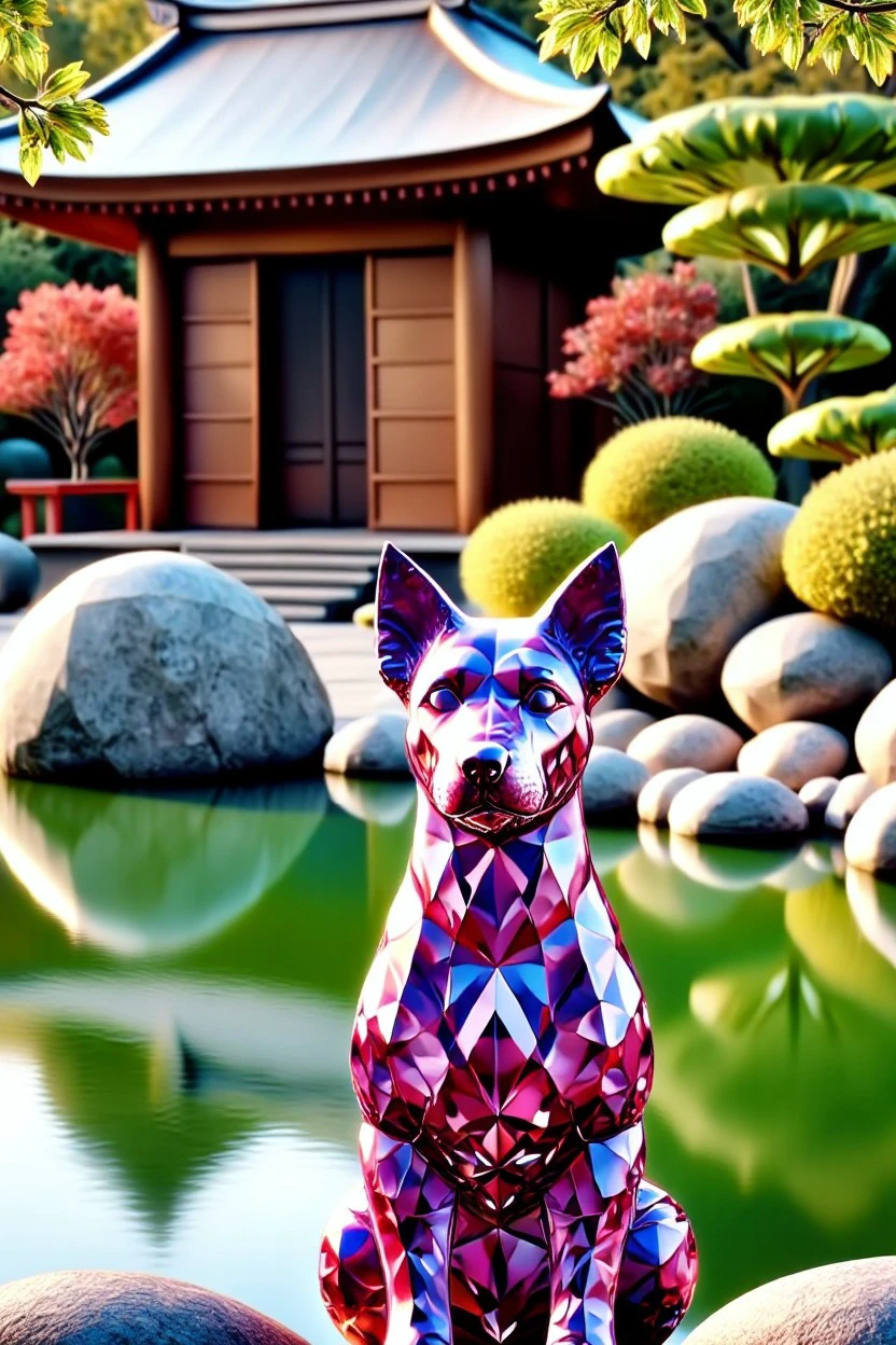 dmnfnt style, dog, Traditional Japanese garden and serene pond 
<lora:flux_events_dmnfnt_style:1.5>