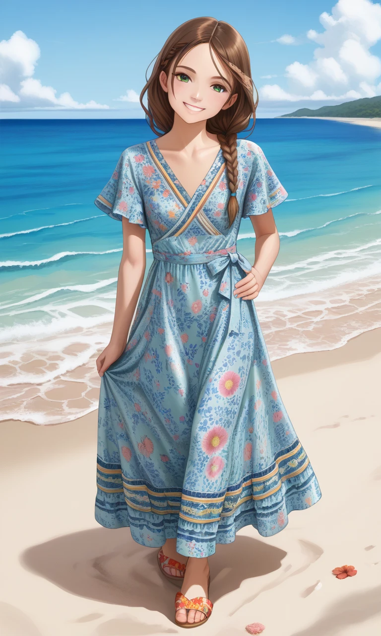 Green boho wrap dress v1.0