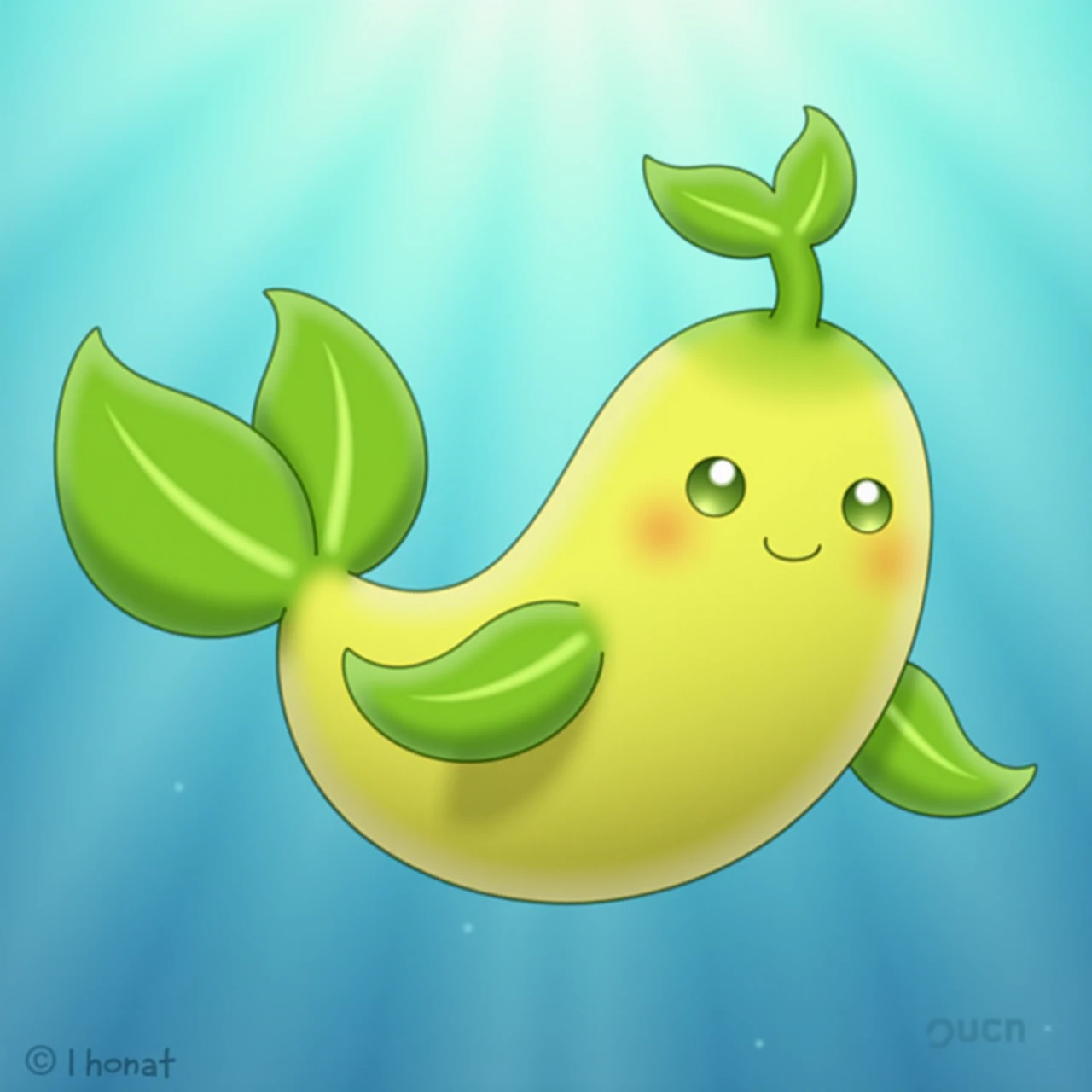 A image about fruit animal,A cartoon picture of a banana sea cucumber.