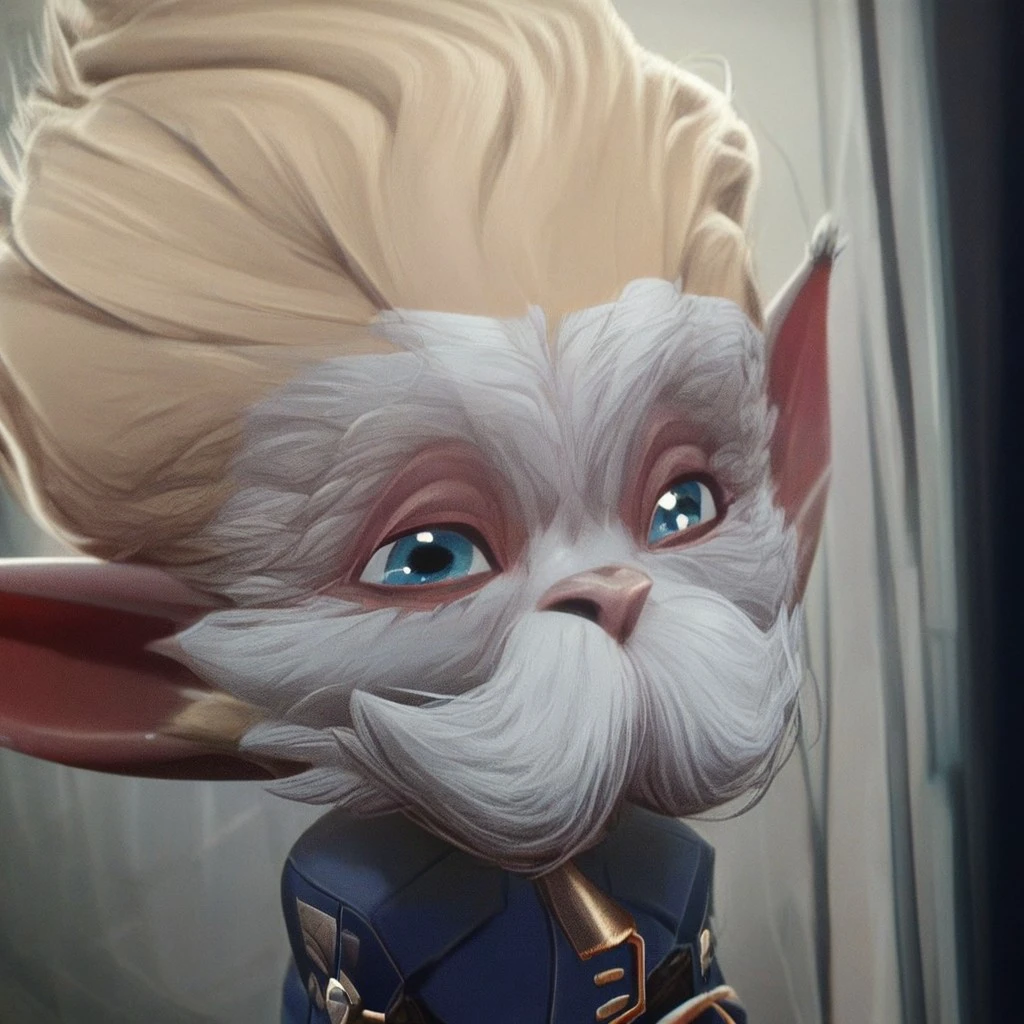 heimerdinger side close up blue eyes facial hair window