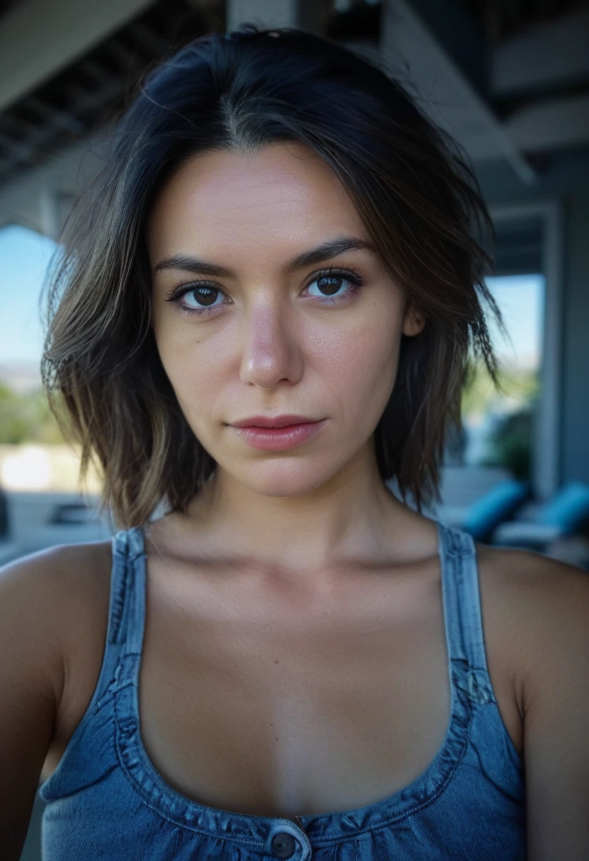 madison,woman,looking_at_viewer,annoyed, posing, with Sony a7R IV, symmetric balance, polarizing filter, Photolab<lora:Madison Grace Reed SDXL:0.9>
