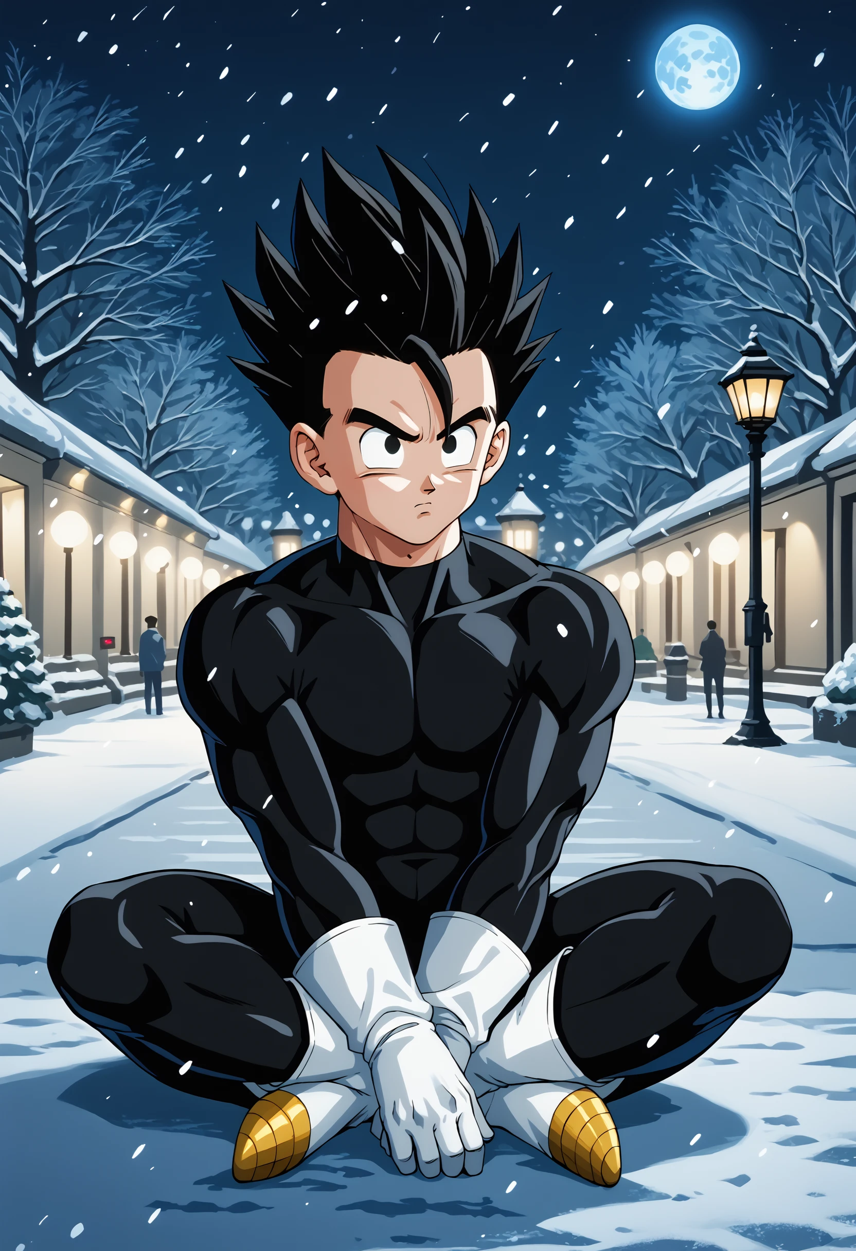 score_9,score_8_up,score_7_up,source_anime BREAK
gr34tsm4n,white gloves,black eyes,black bodysuit,spiked hair,full body,no pupils,white boots,black hair,gold boots,nude,<lora:DBZ Adult Gohan v52:1>,winter,park,full moon,sitting,snowing,bored,looking afar, looking up, night, streetlight