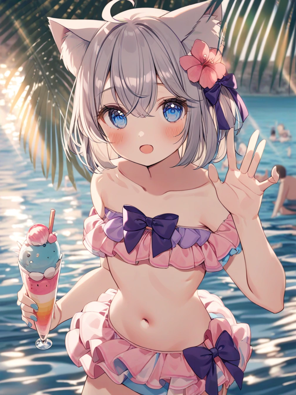 The girl is naked,The cloth covers only the chest,Sleep on the beach,Legs slightly apart