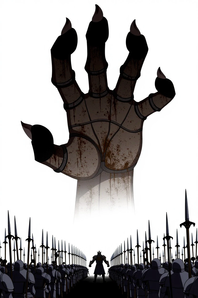 Amid a field of battle, the Hand of Doom pauses, its massive form hovering above the ground. Each finger, armed with nails sharp as swords and caked in the grime of ages, is a weapon of mass destruction, its mere presence turning the tide of war.