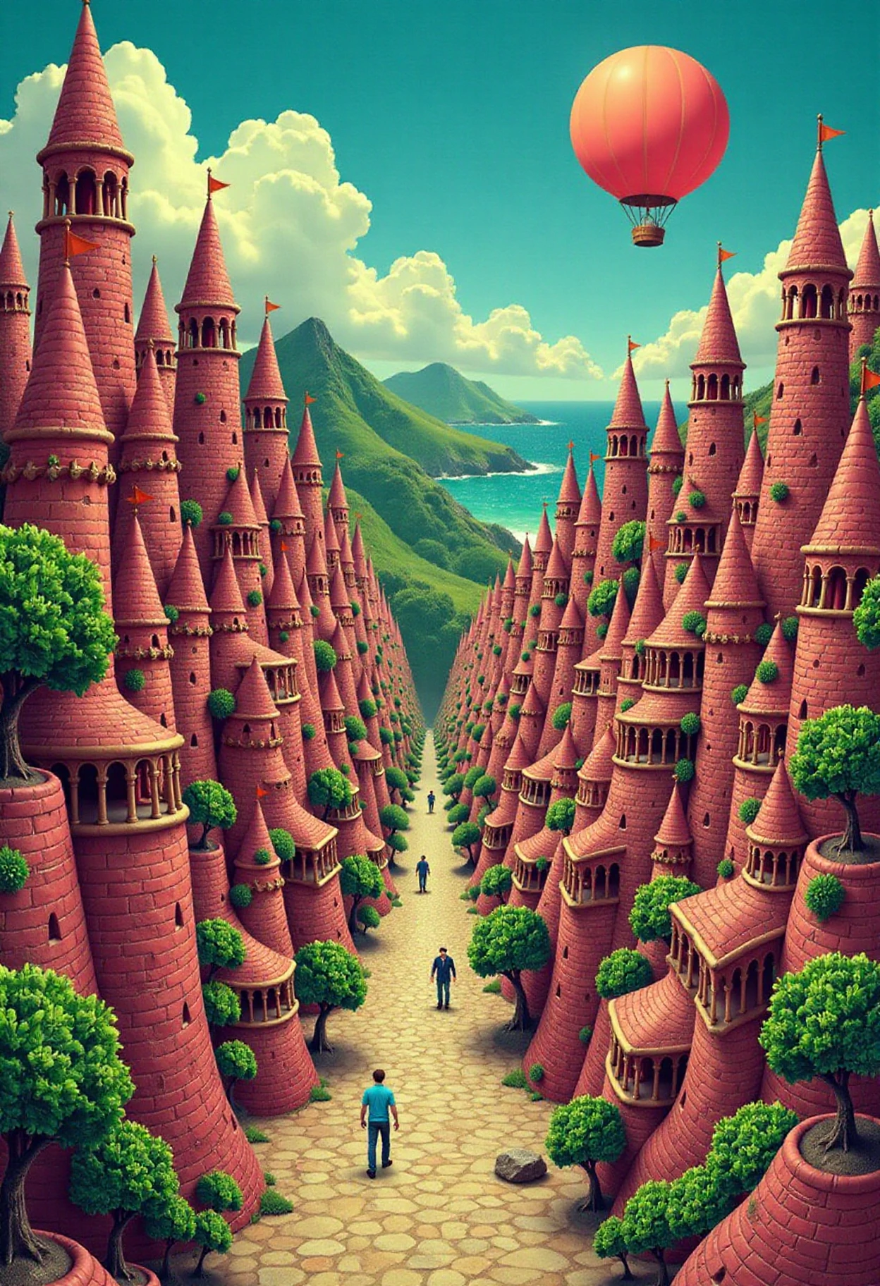 A crazy, intricated, surreal city by John Kricfalusi. No watermark.