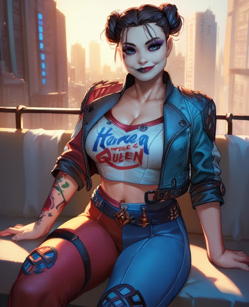 1girl, madmo-fc,<lora:madmo-fc-v1_5250:1>,  jacket cleavage, choker, hat, bra, makeup, lipstick, tattoo, eyeshadow, stunning intricate full color portrait, epic character composition, neon palette, <lora:neon_palette_offset:1>