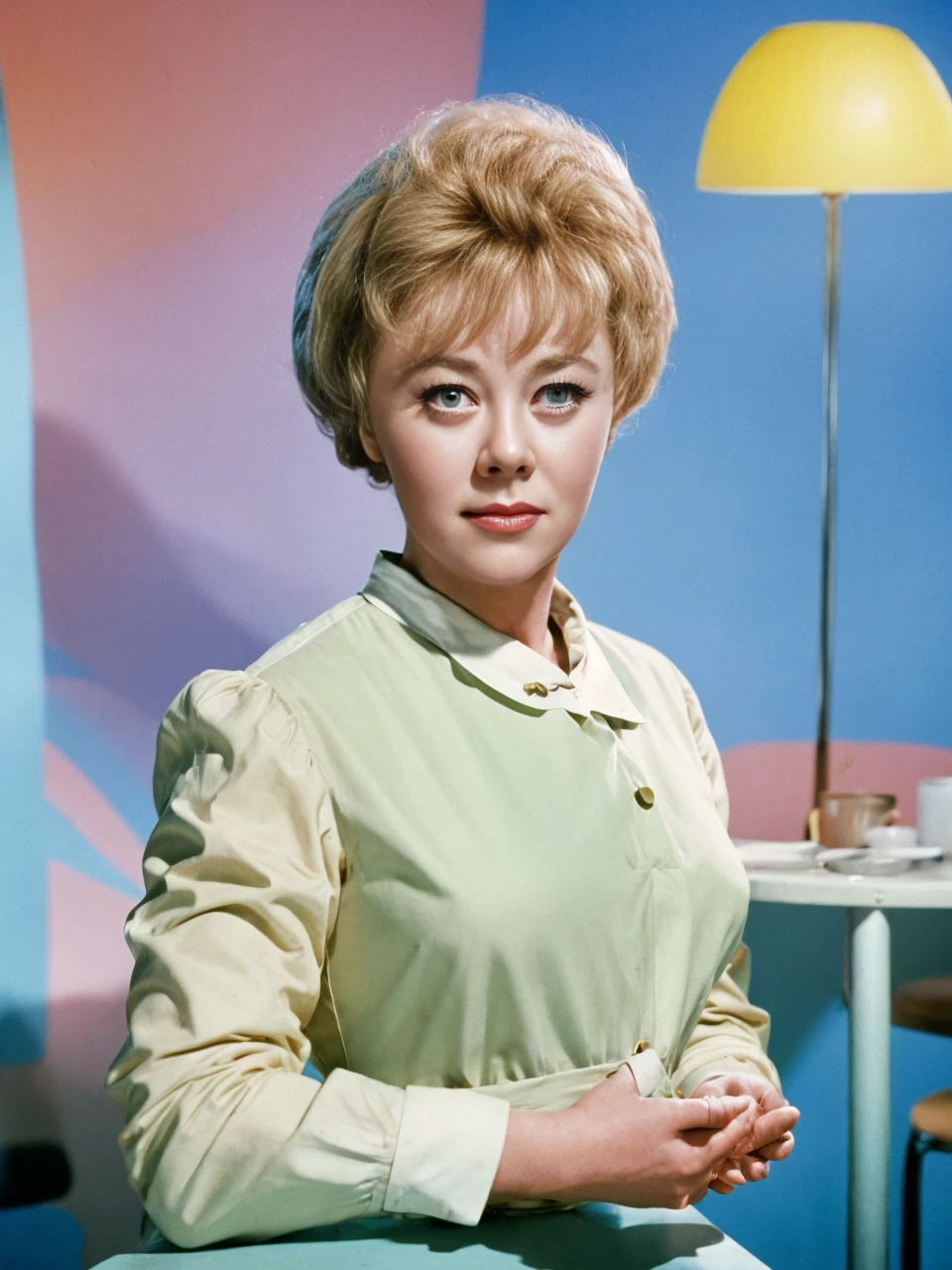 <lora:GlynisJohns:1>a nice photo of glynis johns as a waitress in a 60s diner. 4k, highest quality, professionally color graded masterpiece