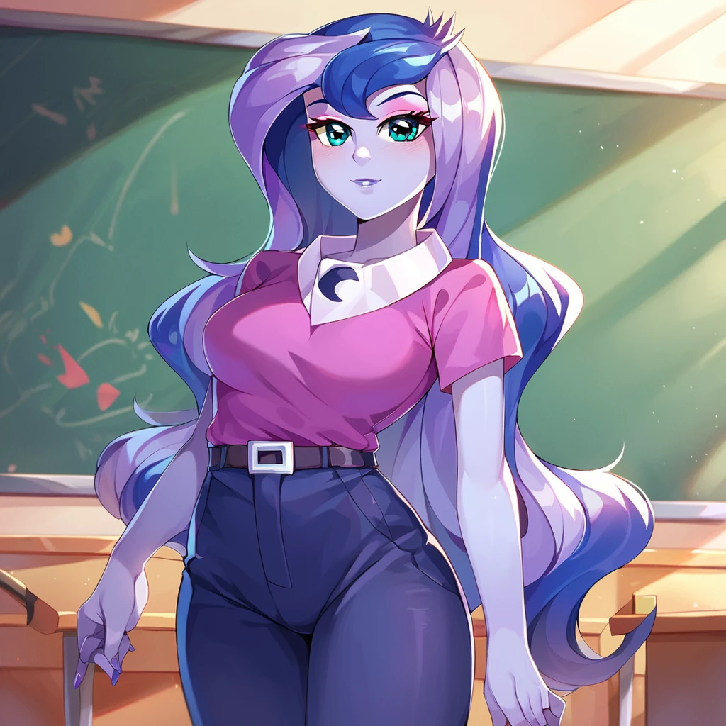 score_9_up, score_8_up, score_7, score_6_ wVice Principal Luna \(eg\), high quality, best quality, looking at viewer, 1girl, classroom background, cowboy shot