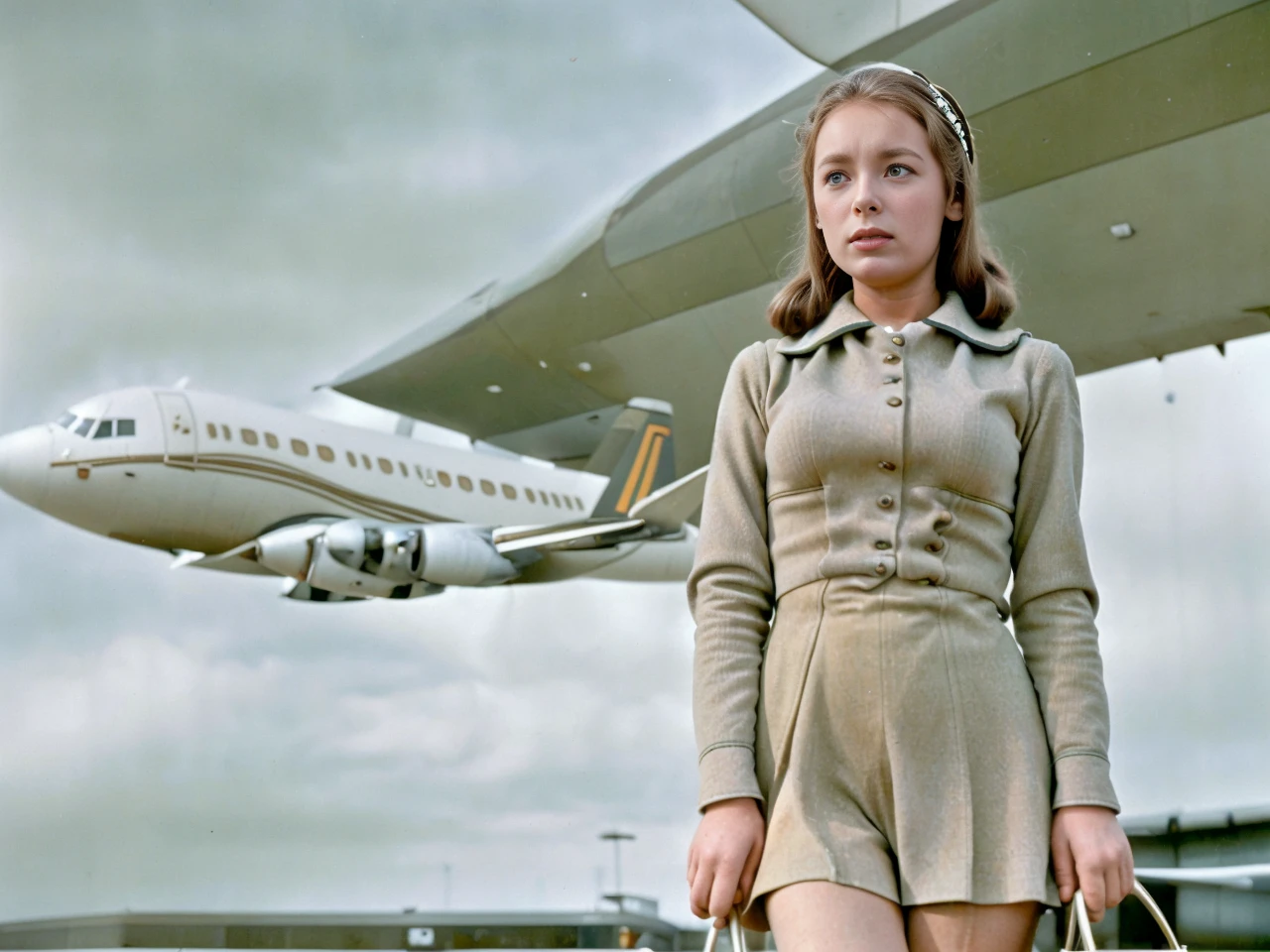 <lora:CharmianCarr:1>a nice photo of carmian carr as a stewardess. 4k, highest quality, professionally color graded masterpiece