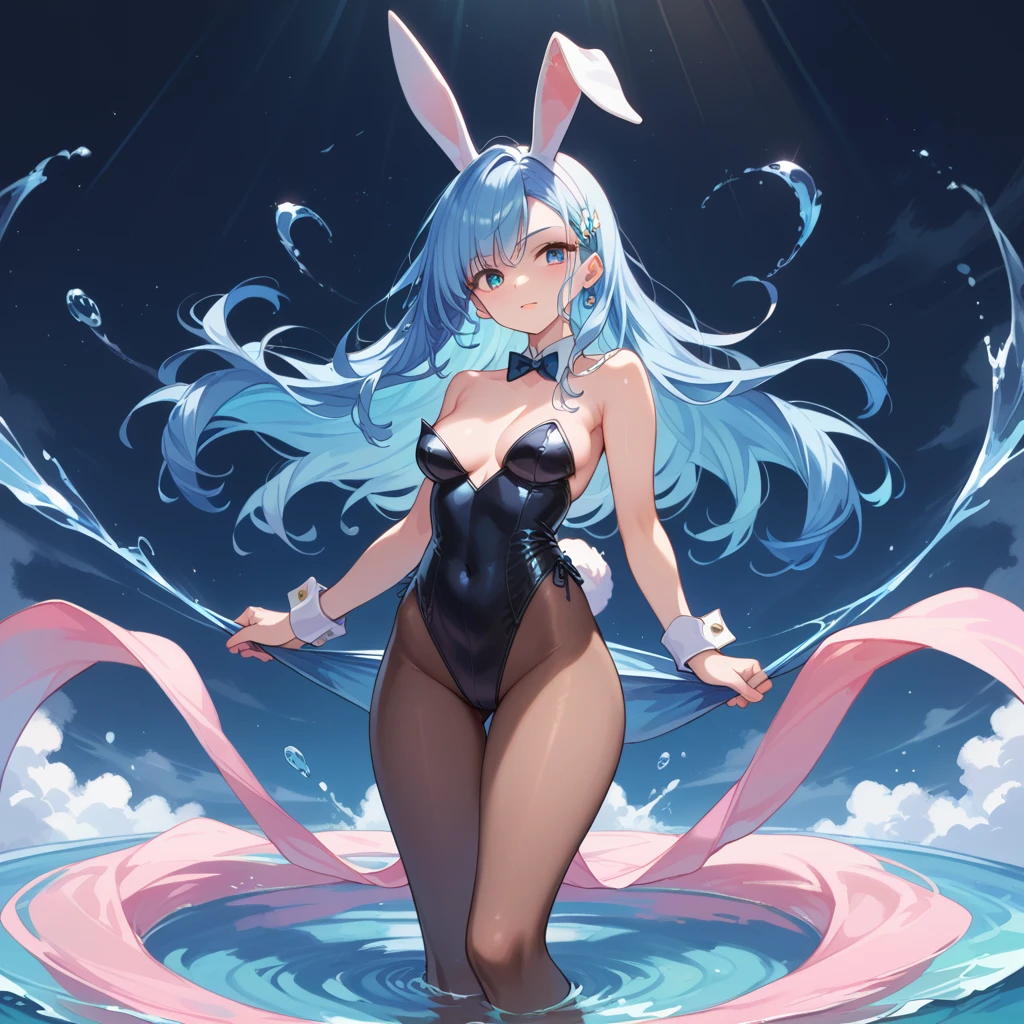 score_9, score_8_up, score_7_up, solo, fully body, bunnygirl, black leotard, blue hair, <lora:Bunnygirl:1><lora:Bunnygirl:1><lora:Bunnygirl:1><lora:Bunnygirl:1><lora:Bunnygirl:1>