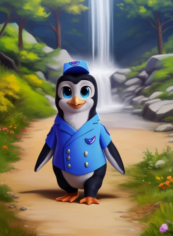 <lora:PipPenTotsYif:1> PipPenTots, penguin, blue eyes, orange legs, blue shirt, gray buttons, blue cap, (chibi, small body)
[  solo, nature, forest, day, clouds, waterfall,  smile,] (solo focus, )  (walking, view from above,)
(beautiful, aesthetic, perfect, delicate, intricate, saturated colors), masterpiece, digital drawing, best quality,
[by kenket|by totesfleisch8], by thebigslick:by silverfox5213:0.8], [by syuro, by paloma-paloma::0.2, (Tricksta, TotesFleisch8)