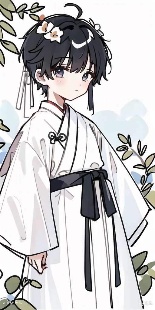 1boy,white_background,(Hanfu:1.2),upper_body, 