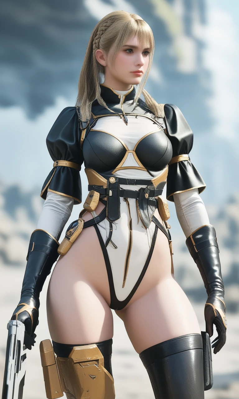 Very beautiful woman、Slender women、(Detailed face)、Realistic Skin、((Holy Knight)), ((Pearl White Armor))、((((Highly detailed and intricately decorated black armor.:1.1))))、((Delicate photo))，(Girl Astepeace RAW Photo Details:1.25), (Highest quality:1.6), (Ultra-high resolution:1.5), (Realistic:1.75), 8K resolution, Canon EOS R5, 50mm, Absurd, Very detailed,Cinema Lighting,((Fightfield))、((Fight))、(((White Embellished Micro Skirt)))、Lace pattern high leg panties:1.2,Thigh-high socks、Shingard、((blonde))、((Curly Hair))、((Drill Hair))、((Short hair with bangs and wavy hair,))、Get a six pack、Cape、Beautiful Armor、(((Has a huge weapon)))、(In combat)、The wind is blowing、((Symmetrical armor))、((((Blizzard))))、(((Lead a large group of knights:1.2)))、banner、(((Battle Scenes)))、((Browsing Caution:1.2))、(((I can see her panties:1.4)))、、((Skirt lift fluttering in the wind))