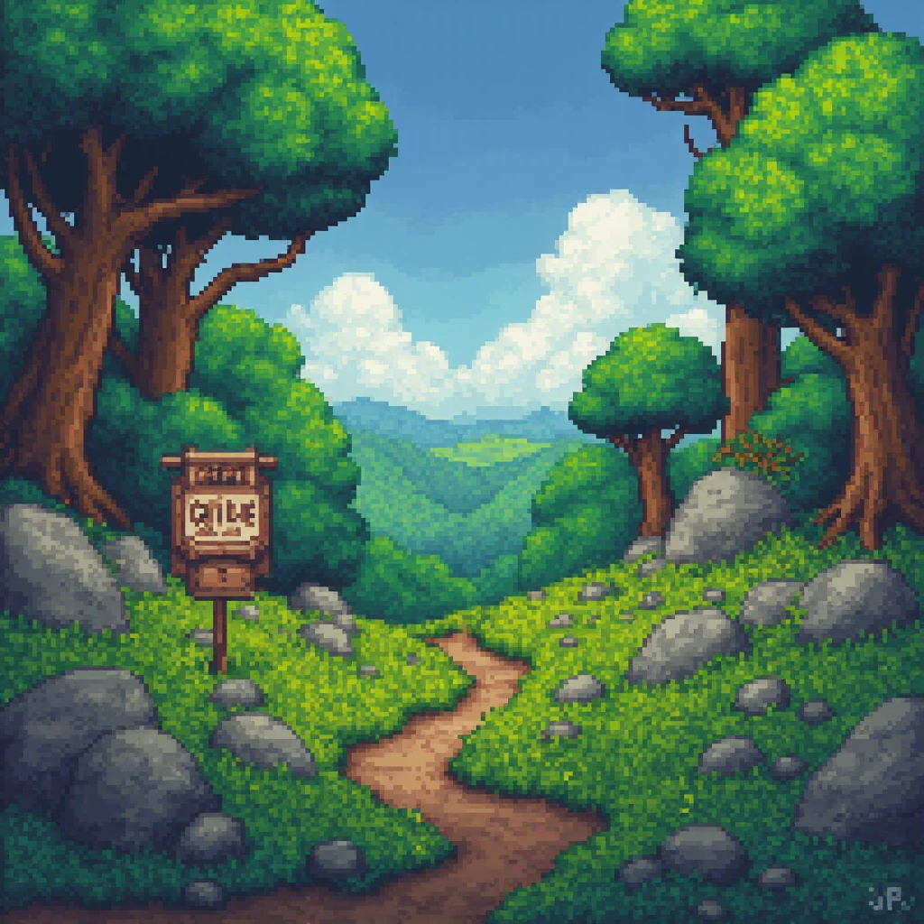 TimeFantasy, pixel art, trees, <lora:TimeFantasy-000011:1>