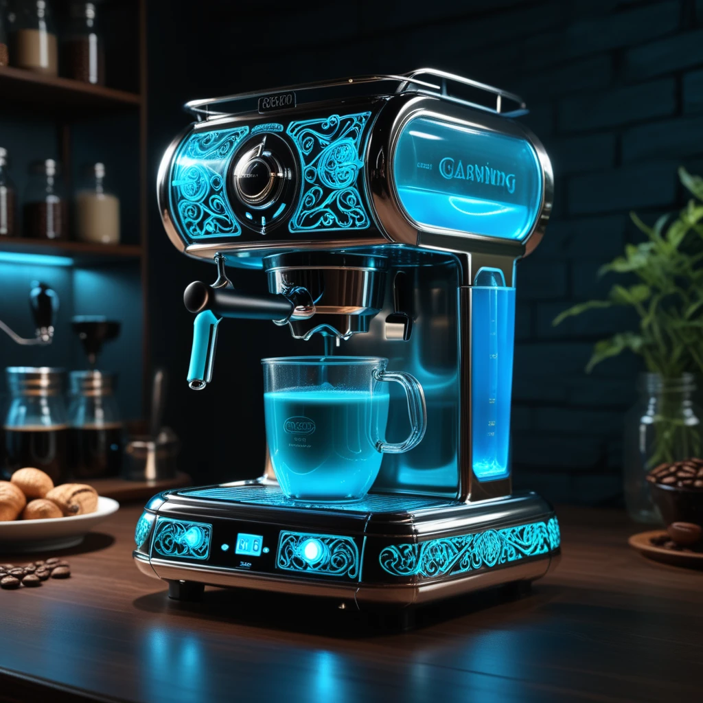 glowing coffee machine(blue)