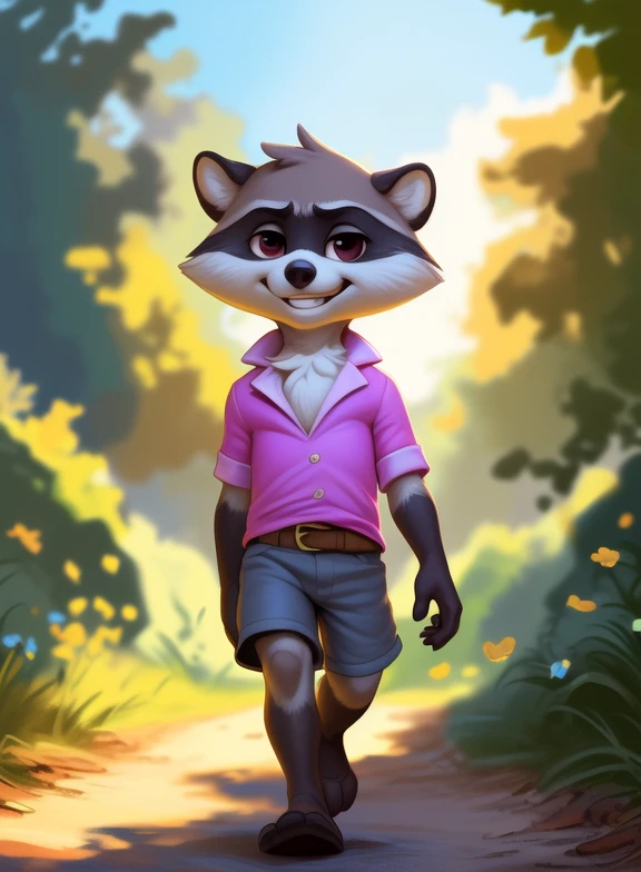 <lora:RenaldoTinTooLooYif:1> RenaldoTinTooLoo, raccoon, male, pink shirt, gray shorts, white sclera, gold earring, chibi,
[  solo, (nature), forest, day, clouds, waterfall,  grin,]  (( walking, )),
(beautiful, aesthetic, perfect, delicate, intricate, saturated colors), masterpiece, digital drawing, best quality,
by ulitochka, by taran fiddler, by Silverfox5213, by personalami,