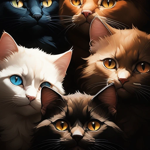 digital painting of cats, dramatic lighting,  <lora:PATT3RN:1>