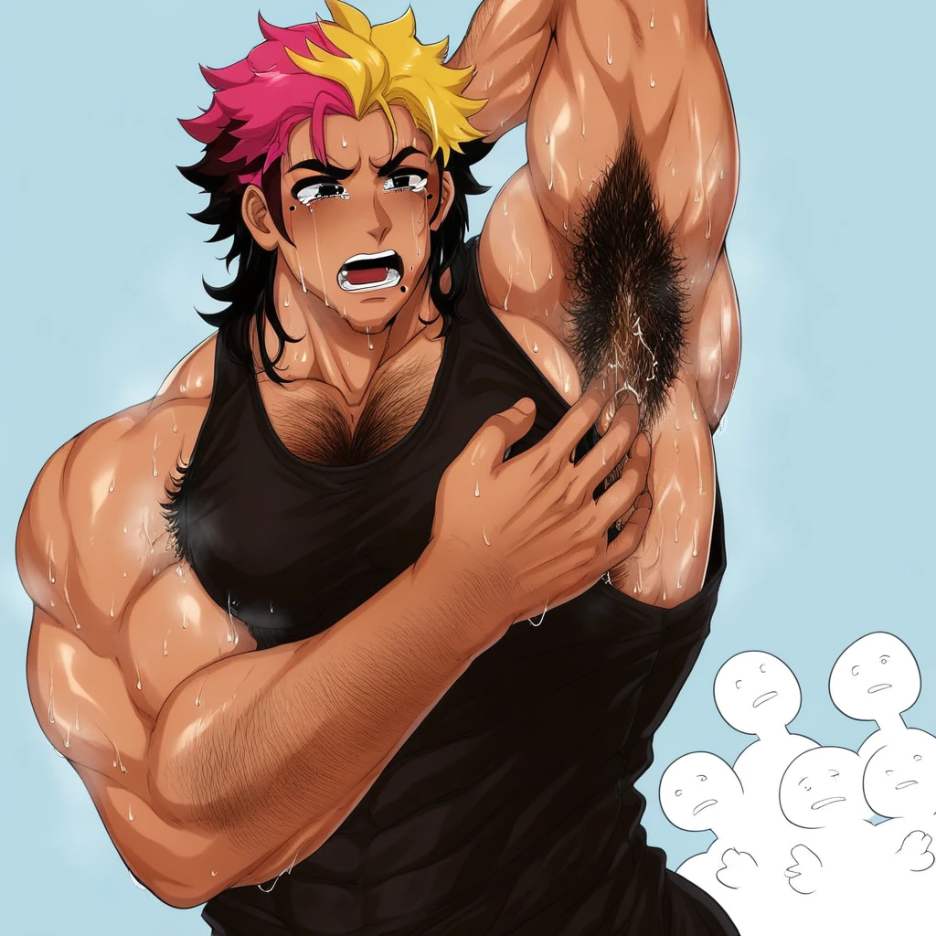 SPZCZB, score_9, score_8_up, score_7_up, score_6_up, source_anime, solo, 1boy, catboy, (red sclera:1.2), robot, smoking cigar, smirk, long hair, green hair, black tank top, denim shorts, gold skin, warship, indoors, stormcaller's roost, thunderous skies, lightning strikes, perch of storm conjurers