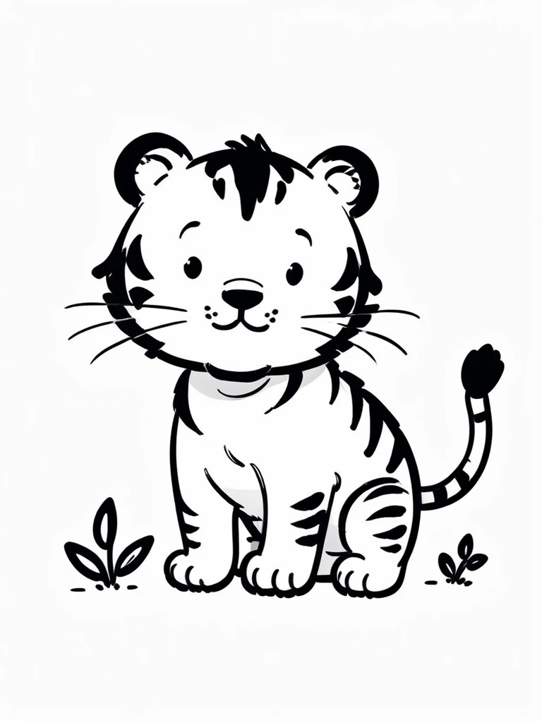 illustration, simple line art, (white background:1.2), doodle, doodle line, hand draw, drawing, b&w, monochrome, <lora:SDXL_BTT_Doodle_v01:1.5>, SDXL_BTT_Doodle_v01, tiger