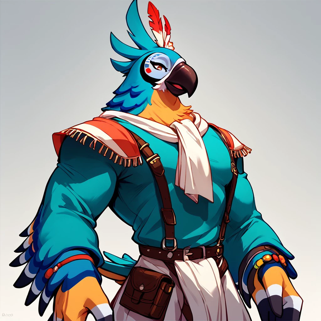 score_9, score_8_up, score_7_up,  <lora:Kass-000009:1.0>, kass, bird boy, clothed, standing,