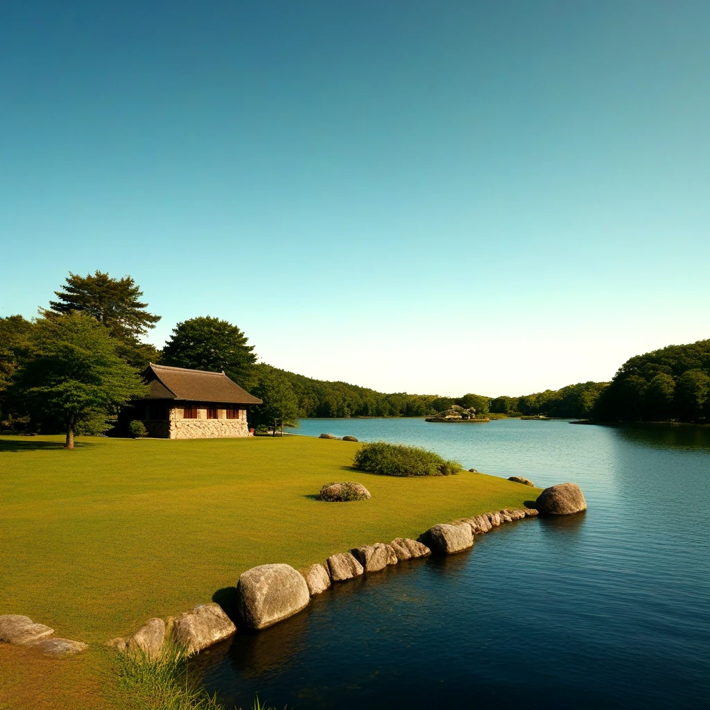 <lora:floating_island_SDXL_v2:0.5>, lake, pond, island, day, sky, stone, landscape, building, wall, realistic, cinematic lighting, bridge