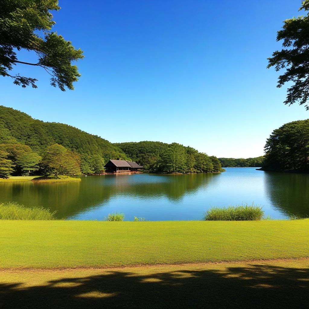 <lora:floating_island_SDXL_v2:0.5>, lake, pond, island, day, sky, tree, wood, landscape, building, wall, realistic, cinematic lighting, bridge