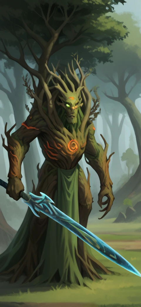 score_9, score_8_up, score_7_up, 2d, UnitCardArt, <lora:Unit_Card_Art_V1:0.7>,
Edri-Henwr, no humans, tree, holding sword, glowing eyes,
<lora:Edri-Henwr:1.15>