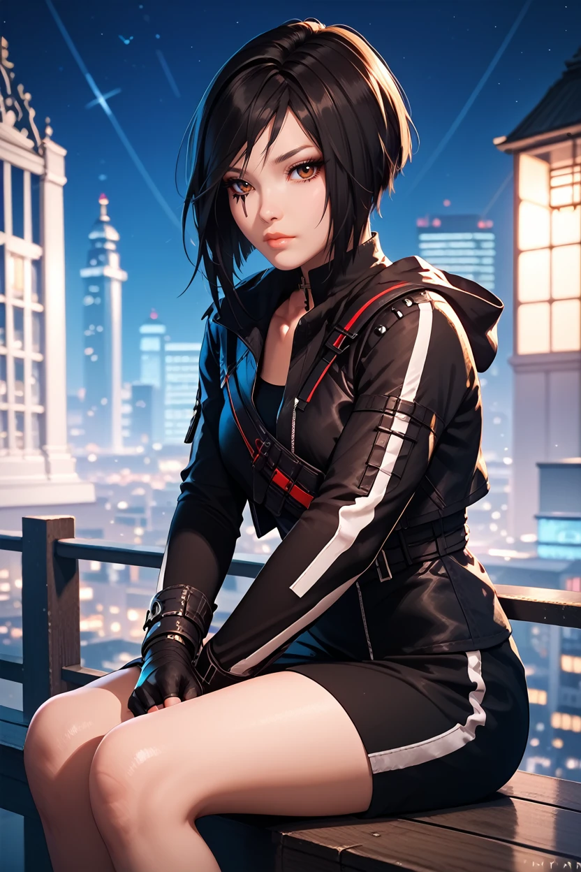 score_9, score_8_up, score_7_up, score_6_up
<lora:MEFaith:1.0>
MEFaith, 1girl, black hair, brown eyes, face tattoo, looking at viewer, sitting cross-legged overlooking a night city during last light