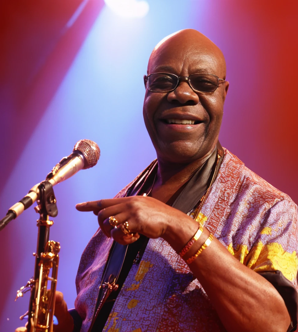 <lora:ManuDibango:1>A photo of Manu Dibango, proud, enjoying, beautiful, playful, 4k, highest quality, masterpiece