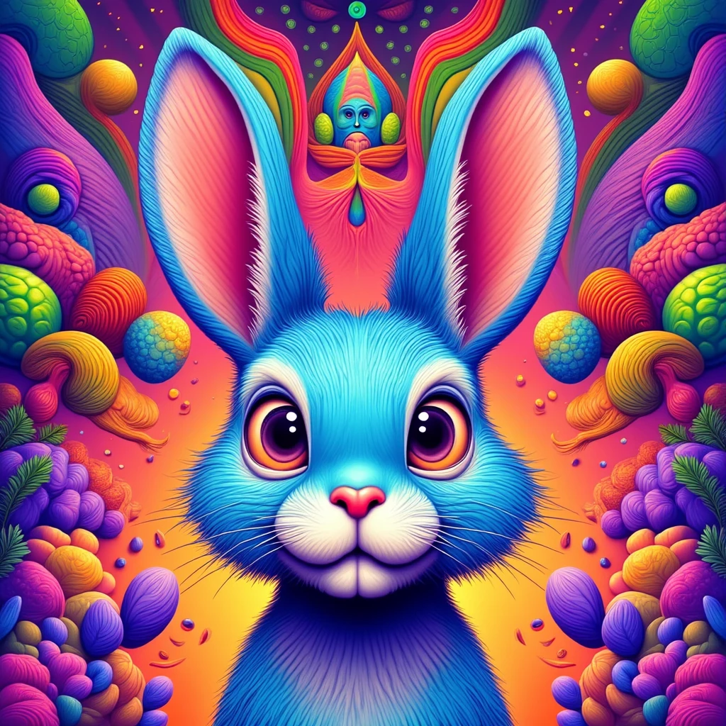 psychedelic portrait of a bunny
psychedlelic, colorful, psychedelic look.
